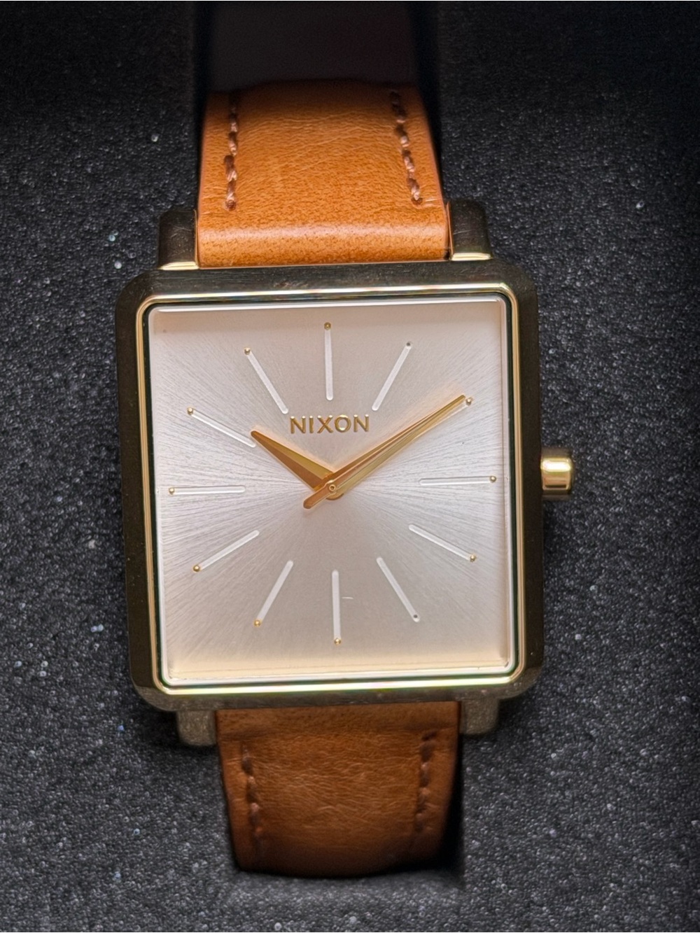 Nixon K Squared Gold & Brown Watch New